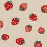 Dekorationsstof Halvpanama små jordbær – rød/natur,  thumbnail number 5