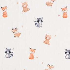 GOTS Bomuldsjersey babydyr Digitaltryk – elfenben, 