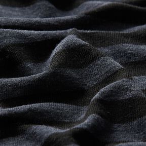 Jersey viskose-silke-miks striber – mørkegrå/sort, 