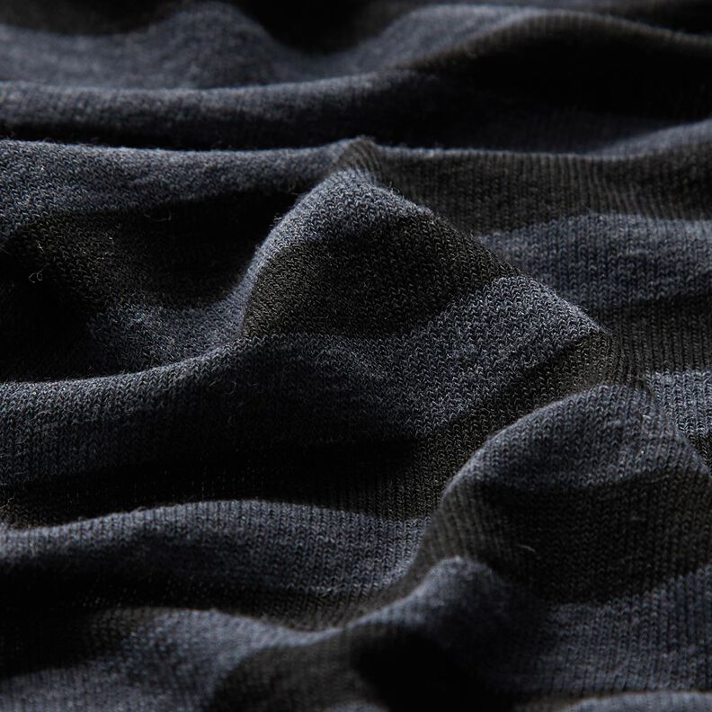 Jersey viskose-silke-miks striber – mørkegrå/sort,  image number 2