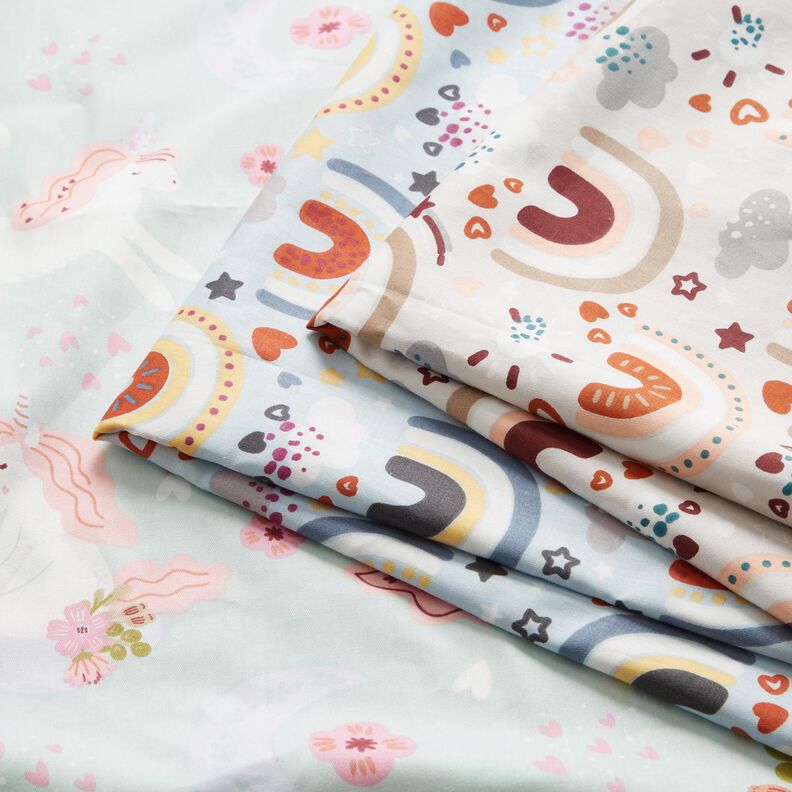 Poplin regnbue – lysebeige,  image number 5