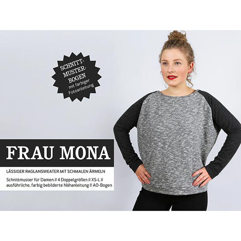 FRAU MONA raglansweater med smalle ærmer | Studio klippeklar | XS-L,  image number 1