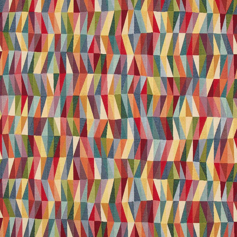 Dekorationsstof Gobelin grafisk zigzag – lysebeige/karminrød,  image number 1