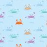 Bomuldsjersey søde krabber – babyblue,  thumbnail number 1