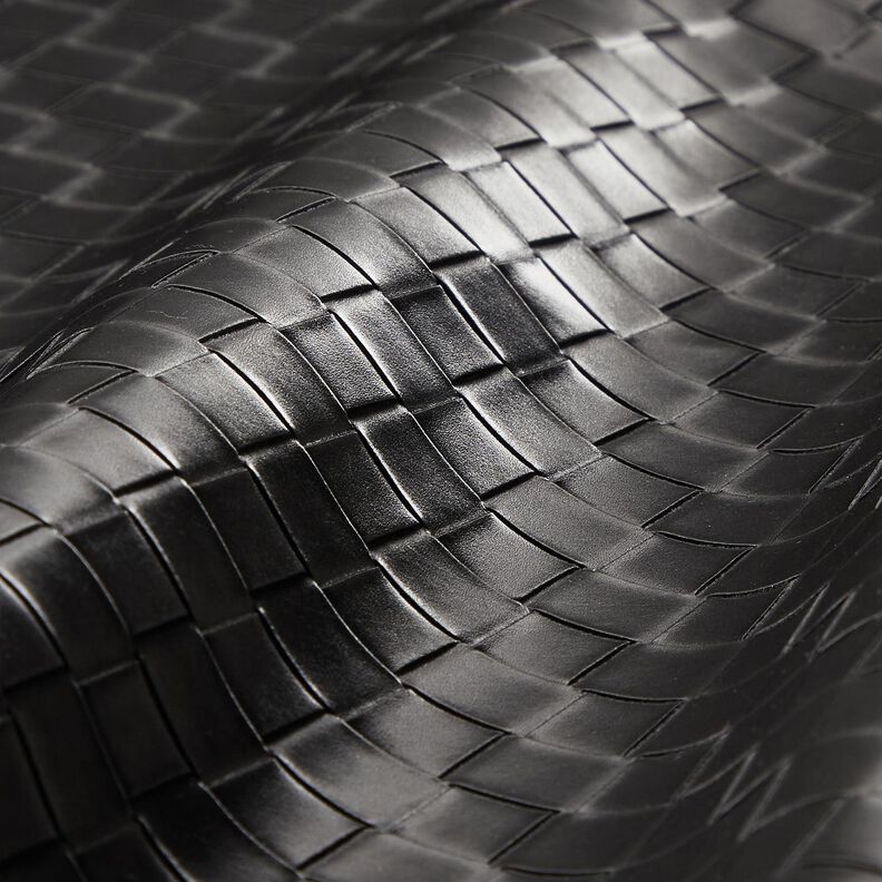 Kunstlæder flettet | Katia Fabrics – sort,  image number 5