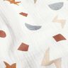 Musselin/Dobbelt-Crincle stof geometriske symboler – elfenben/karamel,  thumbnail number 2