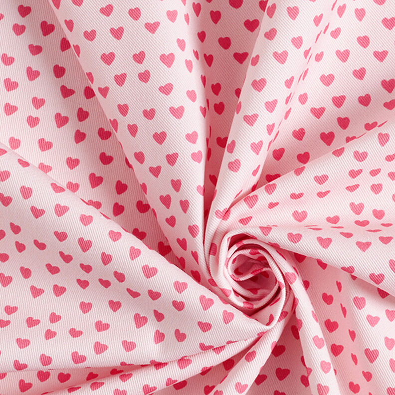 Dekorationsstof bomuldskiper minihjerter – lys rosa,  image number 3