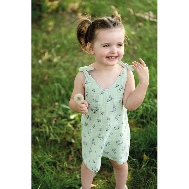 Musselin/Dobbelt-Crincle stof små blomster | Poppy Fabrics – lys gammelrosa,  image number 6