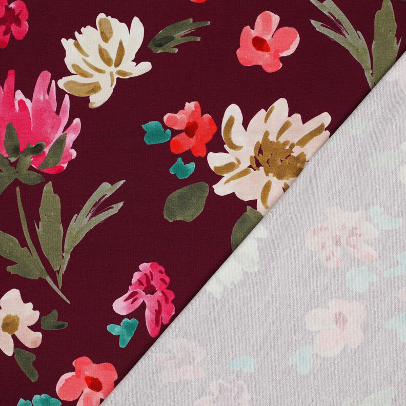 French Terry Colette Digitaltryk | Nerida Hansen – bordeaux/intens pink,  image number 4