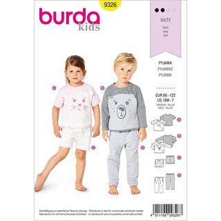 Børne-pyjamas, Burda 9326 | 86 - 122, 