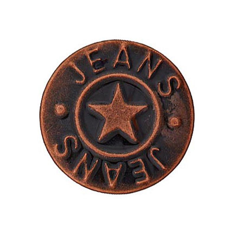 Patentknap til jeans Stjerne – kobberfarvet,  image number 1