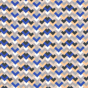 Let satin retromønster – indigo/beige, 