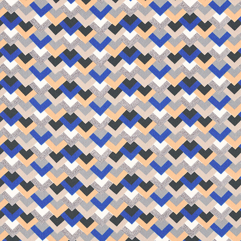 Let satin retromønster – indigo/beige,  image number 1