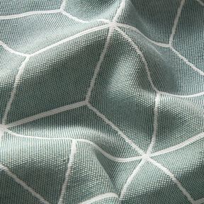 Dekorationsstof Jacquard moderne terninger – reed/elfenben, 