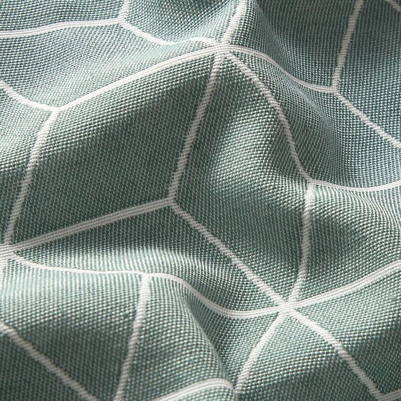 Dekorationsstof Jacquard moderne terninger – reed/elfenben,  image number 2