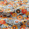 Bomuldsstof Cretonne farverige blomster – lys jeans-blå/orange,  thumbnail number 2