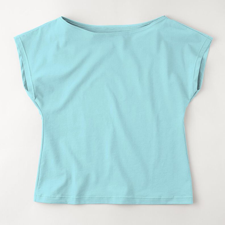 Bomuldsjersey Medium ensfarvet – isblå,  image number 12