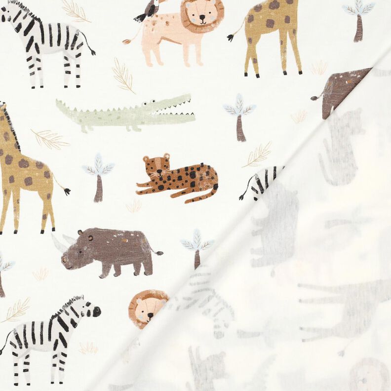 Bomuldsjersey steppedyr Digitaltryk | Poppy Fabrics – elfenben/mørkebrun,  image number 4