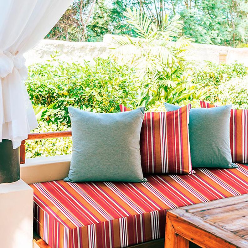 Markisestof blandede striber – koral/bær,  image number 10