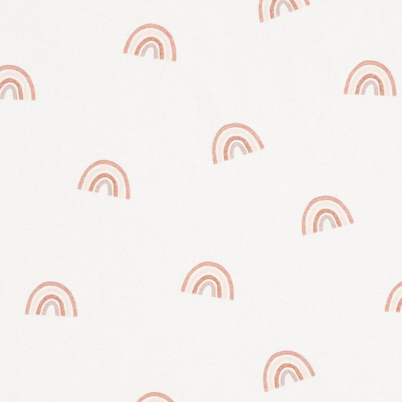 GOTS Bomuldsjersey fine regnbuer Digitaltryk – elfenben,  image number 1