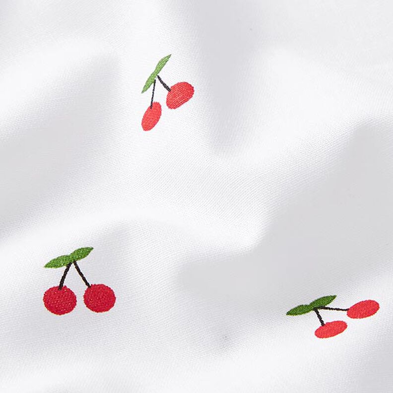 Bomuldspoplin kirsebær – hvid,  image number 2