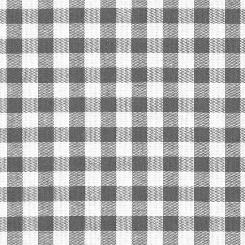 Bomuldsstof Vichy tern 1 cm – perlegrå/hvid,  image number 1