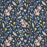 Bomuldsstof Cretonne blomster – natblå,  thumbnail number 1