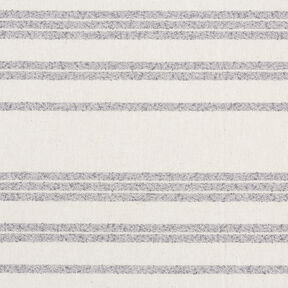 Dekorationsstof Halvpanama vævede striber – stålblå/natur, 