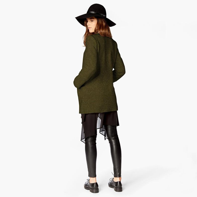 Woll-Fleece ren uld Ensfarvet – mørk olivengrøn,  image number 5