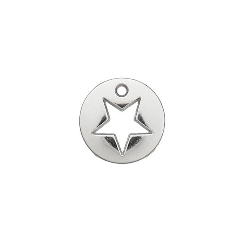 Pyntedel Stjerne [ Ø 12 mm ] – sølv metallisk,  image number 1