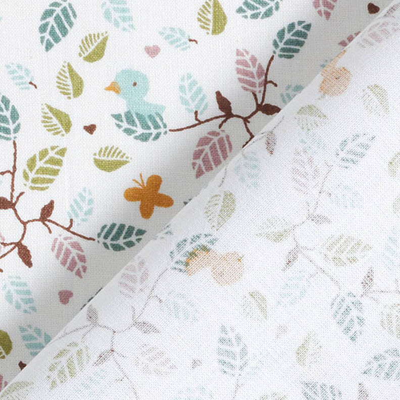 Cretonne små grene – hvid,  image number 4