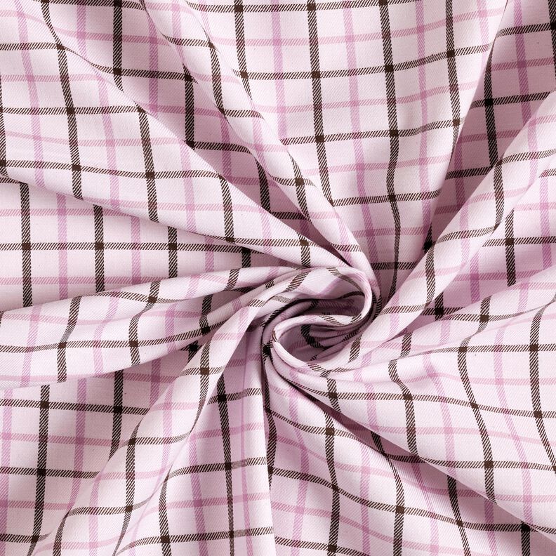 Bomuld skjortestof ternet mønster – rosé/pastelviolet,  image number 4