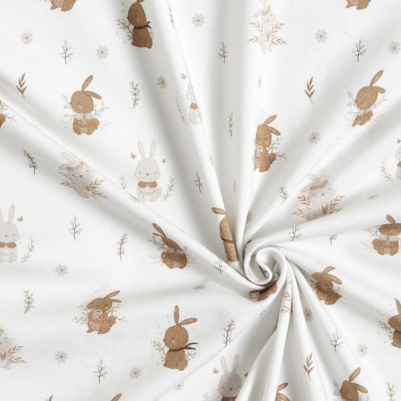 Bomuldsjersey søde harekillinger Digitaltryk – elfenben,  image number 3