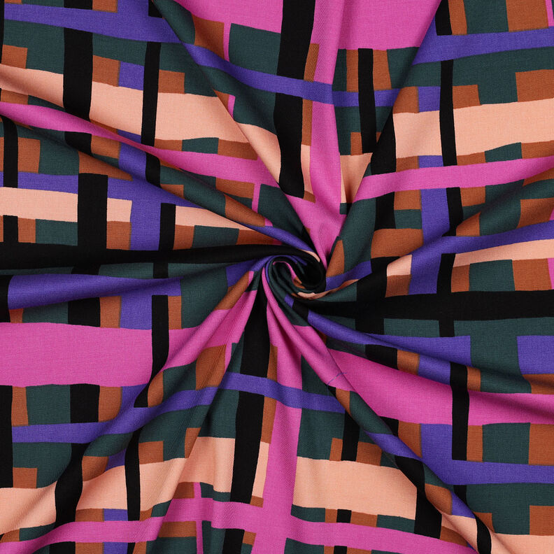 Viskosestof stretch Line Layers | Nerida Hansen – mørkegrøn/lilla,  image number 3