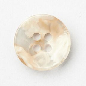 4-huls knap marmoreret [Ø 15 mm] – creme/beige, 