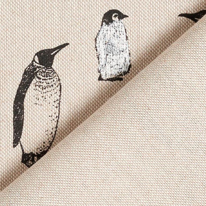 Dekorationsstof Halvpanama Pingviner – natur,  image number 6