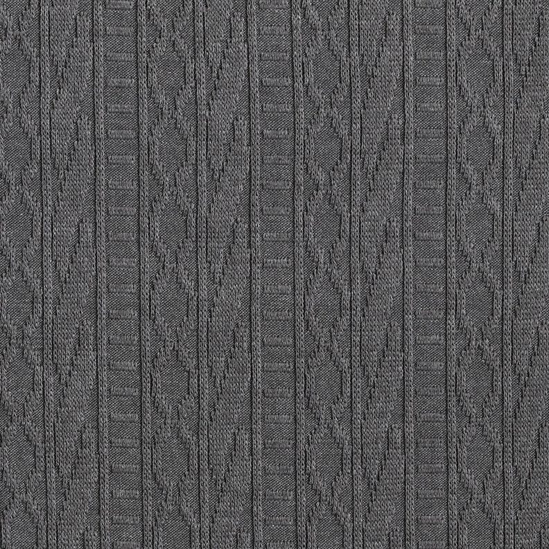 Jacquard jersey Bomuldsblanding, ornamenterede striber – mørkegrå,  image number 1