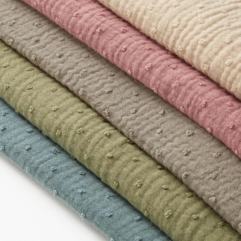 Musselin/Dobbelt-Crincle stof dobby – sort | Reststykke 70cm,  image number 5