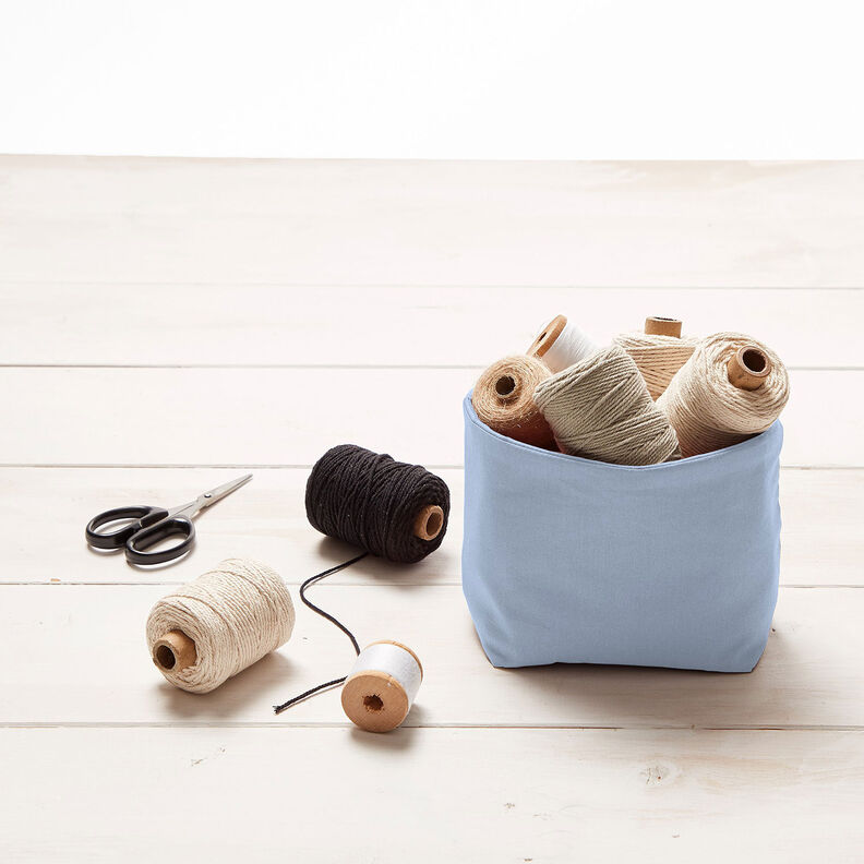 Bomuldsstof Cretonne Ensfarvet – lys jeans-blå,  image number 7