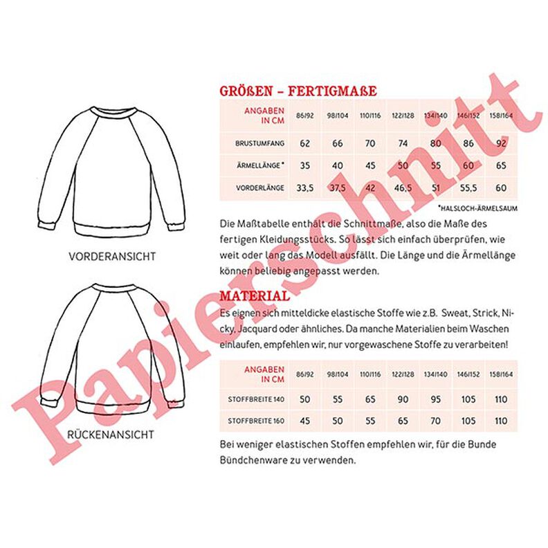 SVENNI enkel sweater med raglanærmer | Studio klippeklar | 86-164,  image number 12