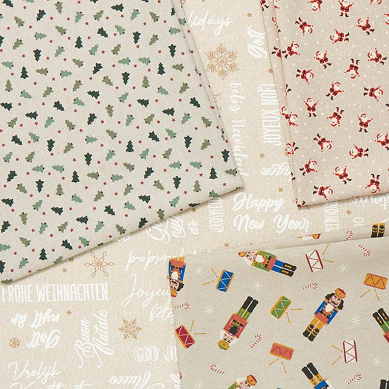 Dekorationsstof halvpanama små grantræer – natur,  image number 5