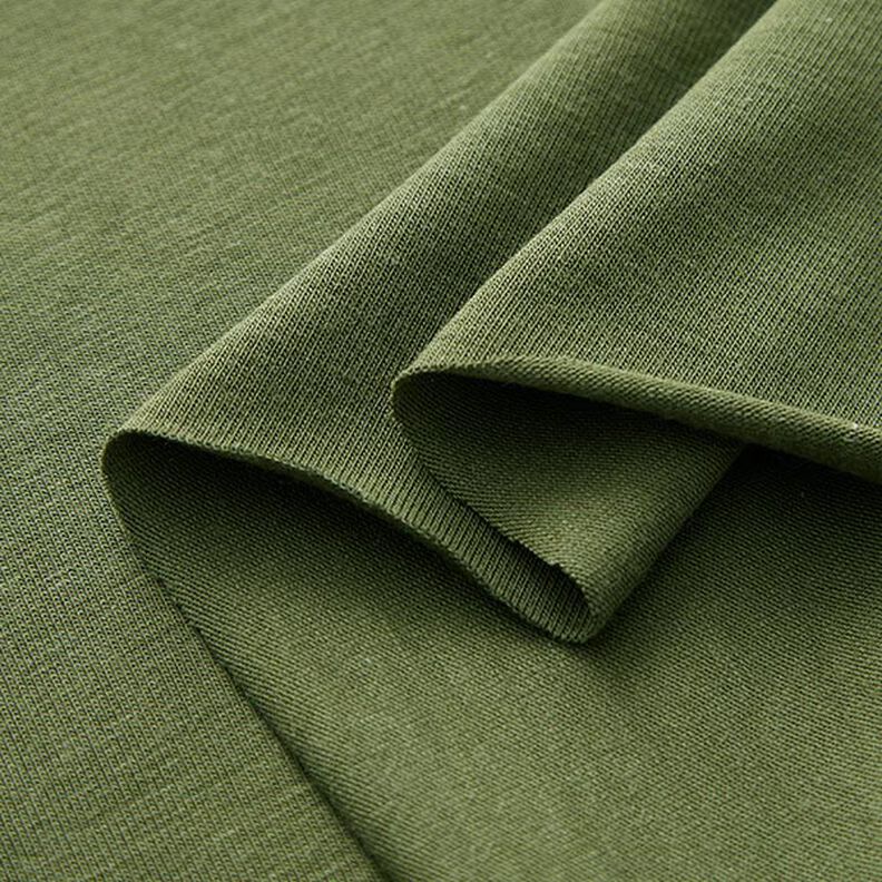 Bambus Viskosejersey Ensfarvet – olivengrøn,  image number 4
