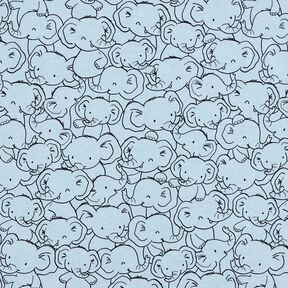 Bomuldsblanding Jersey Elefantvrimmel – sølvblå, 