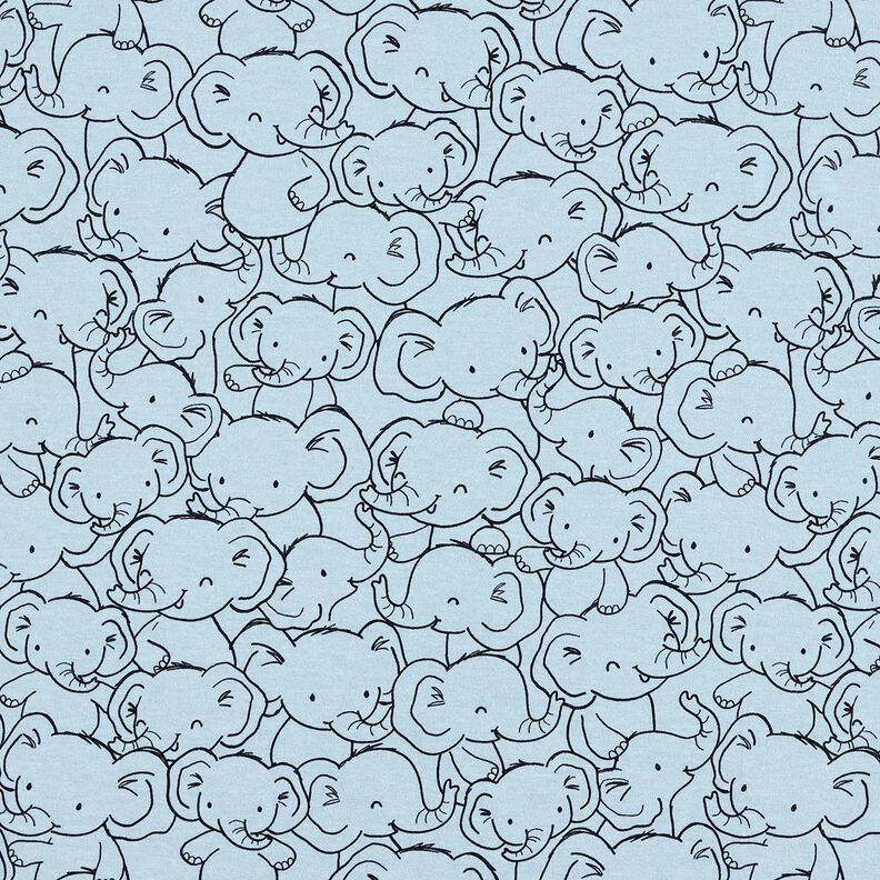 Bomuldsblanding Jersey Elefantvrimmel – sølvblå,  image number 1