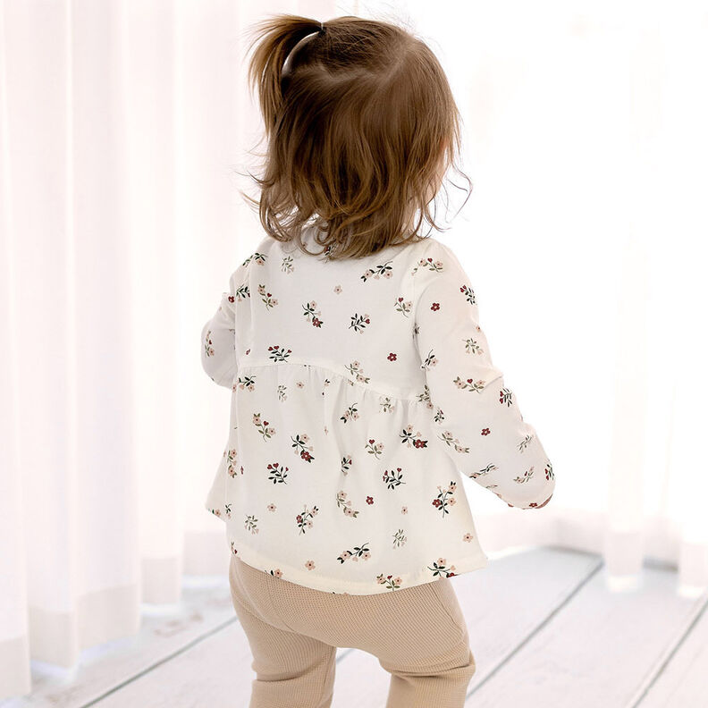 Bomuldsjersey roser og små hjerter – uldhvid,  image number 9