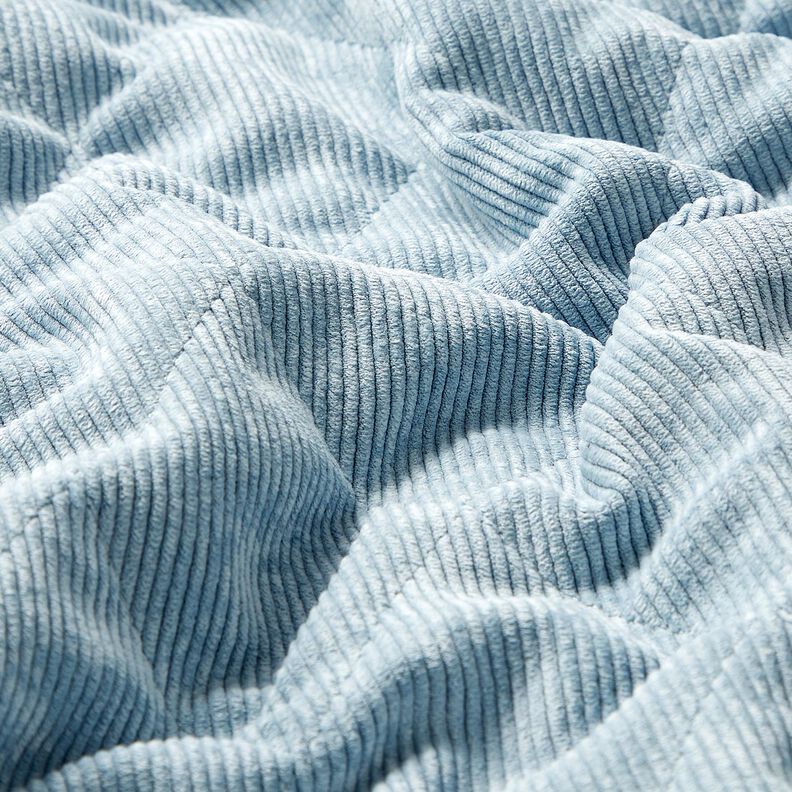 Quiltstof fløjl med pelsbagside romber – lyseblå,  image number 3