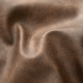 Kunstlæder vintage-look ensfarvet – mellembrun, 