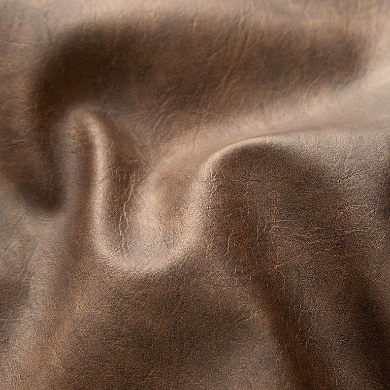 Kunstlæder vintage-look ensfarvet – mellembrun,  image number 3