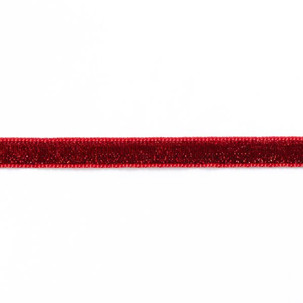 Fløjlsbånd Metallisk [10 mm] – karminrød,  image number 2