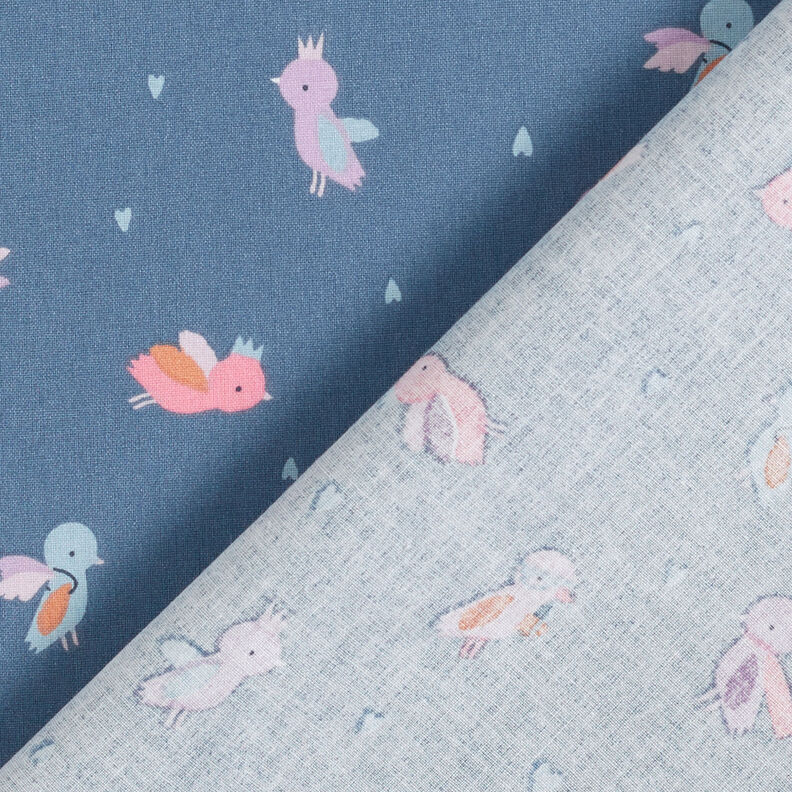 Bomuldspoplin fuglenes maskebal – blågrå,  image number 5